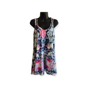 Ally Halter Top Mini Dress Multi Color Open Back Women Size 4